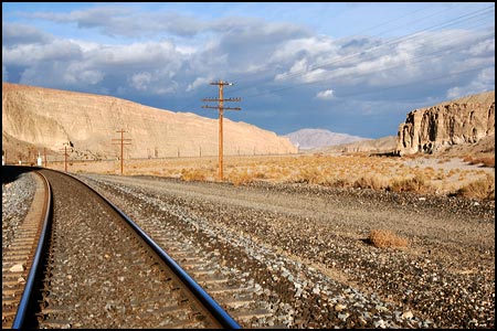 The train track and parallel dirt road