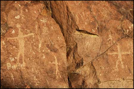 Stick figures petroglyph