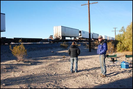 Counting train cars on the desert