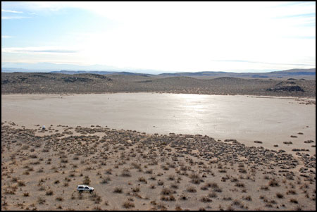 The dry lake view from the Fertility Cave